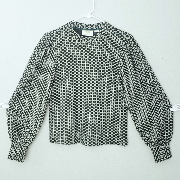Maeve Anthropologie Textured Shannon Balloon Sleeved Top/Blouse - Picture 3 of 5